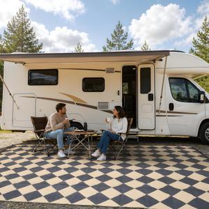 fifame Outdoor Camping Rugs, 9x18 Outdoor Rug Patios Clearance Plastic Straw Rug Weatherproof Reversible Mats, Large Floor Mat for Outdoors, RV, Patio, Backyard, Deck, Picnic, Beach, Trailer, Camping