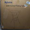 Byliable 32in Cocktail Table White High Top Folding, Portable Bar Height Folding Table Round with Removable Gray Legs, Indoor Outdoor Banquet for Parties, Commercial, Speech, Dining, 3243 in