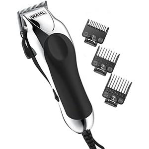 Wahl USA Chrome Pro Corded Clipper Complete Haircutting Kit for Men – Powerful Total Hair Clipping, Beard Trimming, & Grooming - Model 3024635