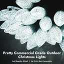 C9 Led Christmas Lights Outdoor Christmas Decorations Commerical Grade 50Led 33ft Christmas Tree Lights Set for Indoor Outdoor Wedding, Holiday, Party, Home Christmas Decorations(White)