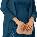 GRACE KARIN Women's Sequin Dress - Wedding Guest & Mother of The Bride Formal Dress - Two Piece Knee Length (XX-Large, Peacock Blue)