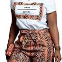Akmipoem Women's Casual 2 Piece Shorts Outfits, Snakeskin Print T-Shirts Tops Short Tracksuits Set, 2 XL