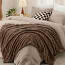 Bedsure Comforter King Size 5 Pieces - King Size Comforter Set with Checkered Throw Blanket and Decorative Pillow, Lightweiget Bedding, All Season Bedding Sets, Light Camel