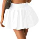 Women's Bubble Mini Skirt Puffy Hem High Waisted Short Skirts Black
, 3XL