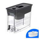 Waterdrop 35-Cup Slim Water Filter Dispenser, Large Capacity, 200-Gallon Long-Life, Faster Filtration, Reduces Chlorine, PFOA/PFOS and More, BPA Free, Black (with 1 Filter)