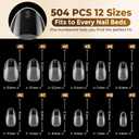 UNA GELLA Oval Fake Nails Pre-shape 504pcs Almond Gel Nail Tips Round Almond Press on Nails for Full Cover Acrylic Round Oval Full Nails False Nails 12 Sizes False Soft Gel Tips