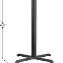Flash Furniture Beverly 30'' x 30'' Restaurant Table X-Base with 3'' Dia. Bar Height Column