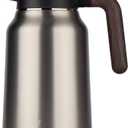 Vondior Coffee Carafe 65oz - 36 Hours Thermal Coffee Thermos- Insulated 304 Stainless Steel Hot Beverage Dispenser - Coffee Carafes For Keeping Hot/Cold Coffee, Tea, Water, Drink Dispenser for Parties (Silver)