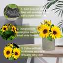 Sunflower Artificial Flowers, Fake Sunflower Table Centerpiece Decor, Artificial Fall Flowers Arrangement Farmhouse Decoration for Home Bathroom Kitchen, Yellow