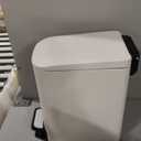 Cesun Small Bathroom Trash Can with Lid Soft Close, Step Pedal, 6 Liter / 1.6 Gallon Stainless Steel Slim Garbage Can for Bedroom, Diaper Waste Basket with Removable Inner Bucket (White)