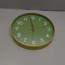 Mosewa Wall Clock 12 Inch, Battery Operated Non-Ticking Analog Clock Decorative for Kitchen, Bedroom, Office, Home(Gold)