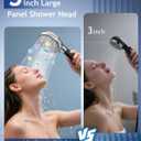 Filtered Shower Head with Handheld, High Pressure 9 Spray Setting Showerhead with Filters, Filter Hard Water with Hose, Remove Chlorine, Power Wash Clean Tub (Chrome & Black)