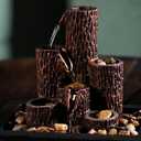 Resin Zengarden Column Indoor Showpiece Waterfall Fountain for Living Room, Table Top, Office, Home Decor with Led Lights 