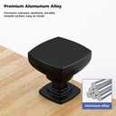 2 x Peaha 25 Pack Matte Black Cabinet Knobs,Square Drawer Knobs,Solid Zinc Alloy Modern Hardware Pulls for Kitchen Dresser Bathroom