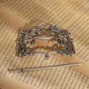 HAQUIL Crescent Moon Bat Hairpin Metal Bat Wings Hair Barrettes Vintage Gothic Hair Clip for Women