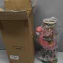 Solar Tiki Statue - Outdoor Statue - Solar Powered Garden Figurine Tiki Decoration for Bar, Patio, Balcony, Yard, Lawn, Table, Riding a Flamingo 13.66 Inches Tall