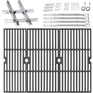 Grill Parts for Char-Broil Performance 4 Burner 463342119 463342118 463332718 463347017 463377017 463376117 463376018P2 463335517 463349917 Grill Burner Heat Plate Cast Iron Grill Grates 18 Inch