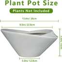 Bonsai Pots 13 Inch - Ceramic Succulent Pots with Drainage Hole Decorative Plant Pot Indoor Large Outdoor Planter Modern Flower Pot for Home Garden Office Room Decor Gray, 13.4 Inch