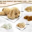 Chirpy Chums Classic Dog Family Mommy Labradoodle with 4 Puppies 17 Ultra-Soft Plush Stuffed Animal Toy Zipper Belly Surprise for Cuddles, Play & Gifts 5-Piece Puppy Set for Kids Ages 3+