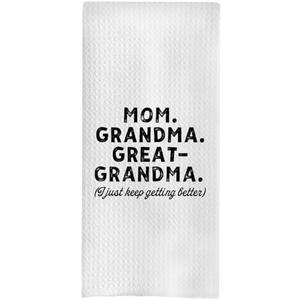 BYRFIIEU Great Grandma Gifts Kitchen Towels, Best Great Grandma Hand Towels for Bathroom Decor, GG Baby Announcement Dish Tea Towels for Kitchen Decor, 16x24 Inch