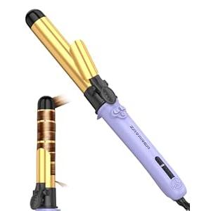 Rotating Curling Iron, ZAVAREA 1 1/ 4 Inch Automatic Curling Iron Self Curling Wand with Extra Long Barrel for Medium and Long Hair, Dual Voltage Auto Rotating Hair Curler for Curls and Waves