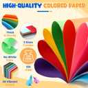 300 Sheets 120 GSM Colored Paper 8.5" X 11" & 5" X 7" Construction Paper 30 Assorted Colors Construction Paper Bulk Colored Printer Paper for DIY Crafts School Supplies Card Making Cricut