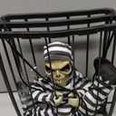Screaming Animated Halloween Decorations, Halloween Decor Prop with Motion Sensor, Scary Skull Cage Prisoner Haunted House Decor, Spooky Hanging Ghost Halloween Decorations Outdoor Indoor