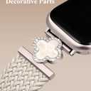 Braided Magnetic Band Compatible with Apple Watch Bands 38/40/41/42/44/45/46/49mm Women Men, Stretchy Elastic Nylon Fabric Woven Strap for iWatch Series 11 10 9 8 7 6 5 4 SE/Ultra 3 2 1