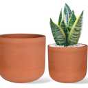 4.6 + 6 Inch Terracotta Succulent Planter Pots Round Clay Pots with Drainage for Indoor Plants Set of 2