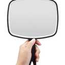 OMIRO Hand Mirror, Black Handheld Mirror with Handle, 6.6" W x 9.2" L