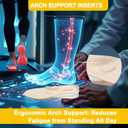 WUTAIN Full Length Gel Height Increase Insoles - Heavy Duty Silicone Shoe Lifts for Leg Length Discrepancy - Trim to Fit Shock Absorption Inserts - Non-Slip Replacement Soles, 1 Pair, Large