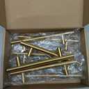 goldenwarm 10 Pack Brushed Brass Cabinet Pulls Drawer Handles Gold Kitchen Hardware - Brass Cabinet Handles Bathroom Hardware Drawer Pulls 4in Hole Centers