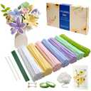 YYUENGTAK 350 Pcs Pipe Cleaners Flower kitMacarons with tutoria,Fluffy Yarn,Green Floral Wires,Gardening Tape,100 StamensPipe Cleaners Craft,Chenille Stems for DIY Art Projects Creative Gift Decor