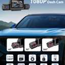 4 Channel Dash Cam 360 View for All-Round Protection, 4-Way Front Rear Inside Recording, Built-in 5G WiFi & GPS, APP Control, 8 IR Night Vision, 24H Parking Monitor, G-Sensor, Free TF Card