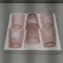 Yungala Purple Small Drinking Glasses Set of 6 Vintage Hobnail Design 8 oz (Pink)