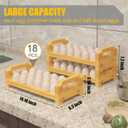 Bamboo Egg Holder Countertop - Stackable Design for Fresh Eggs, Farmhouse Egg Tray Storage Display Rack, Kitchen Counter Top Organizer Wooden Egg Stand, Fits Quail, Duck, Turkey, Chicken Eggs (Luxury)