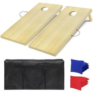 Cornhole Board Set, 4 ft x 2 ft Regulation Size Corn Hole Game Set for Adults with 8 Corn Hole Toss Bags and Carrying Case