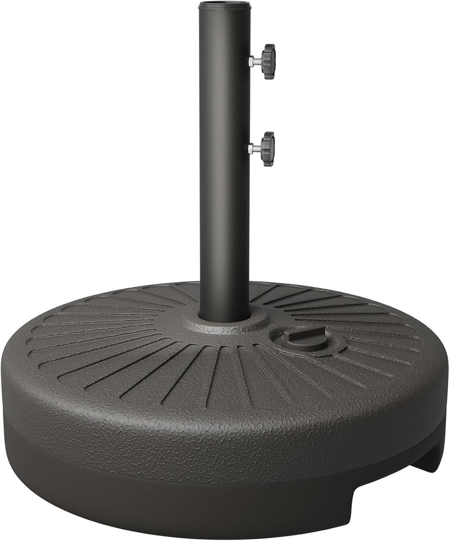 Patio Umbrella Stand, Outdoor Umbrella Base 22L Water Filled Stand, Market Patio Outdoor Heavy Duty Umbrella Holder (Black)