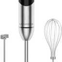 Megawise High-Power Hand Blender  400W Max Power with Versatile 3-in-1 Attachments (Blending Shaft, Whisk, Chopper); Ergonomic Design with Adjustable Speed Control; Easy to Clean and Maintain (Black)