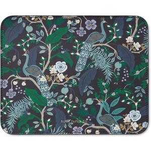 RIFLE PAPER CO. Floral Patterned Mouse Pad | Add a Touch of Charm to Your Workspace | Smooth Polyurethane Finish Allows Mouse to Glide, with Non-Slip Rubber Backing, Peacock