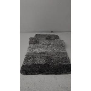 Arotive Microfiber Bathroom Rugs and Toilet Rugs U-Shaped, Bath Rug Size 24x16 and Toilet Rugs Size 20x20 in Grey, 2 Item Bundle