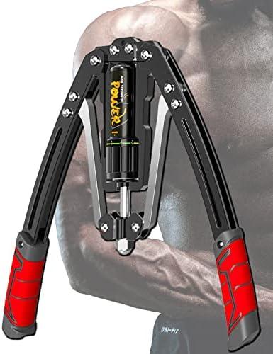 Arm Exercise Equipment Chest Workout - Hydraulic Power Twister 10 Gears Adjustable 22-440lbs,Thick Steel Wear-Resistant, Non-Slip Handle PU Rubber, Workout Equipment Home Gym for Men and Women