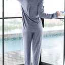 Aamikast Women's Pajama Sets Long Sleeve Button Down Sleepwear Nightwear Soft Pjs Lounge Sets (XXL)