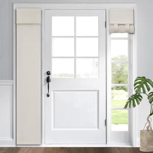HOMEIDEAS Blackout French Door Curtain, Privacy Door Curtains for Window, Blinds for Glass Window, Thermal Insulated Tie Up Shades, 1 Panel, W12 X L68 Inch, Cream (12"W x 68"L (Pack of 1), Cream)