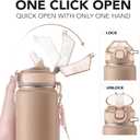 Enerbone 32 oz Insulated Water Bottle, Stainless Steel Bottle with Carrying Strap, Double-Wall Vacuum Insulation Design, Leakproof Sports Bottle with Straw, Keep Drinks Cold or Hot for Hours