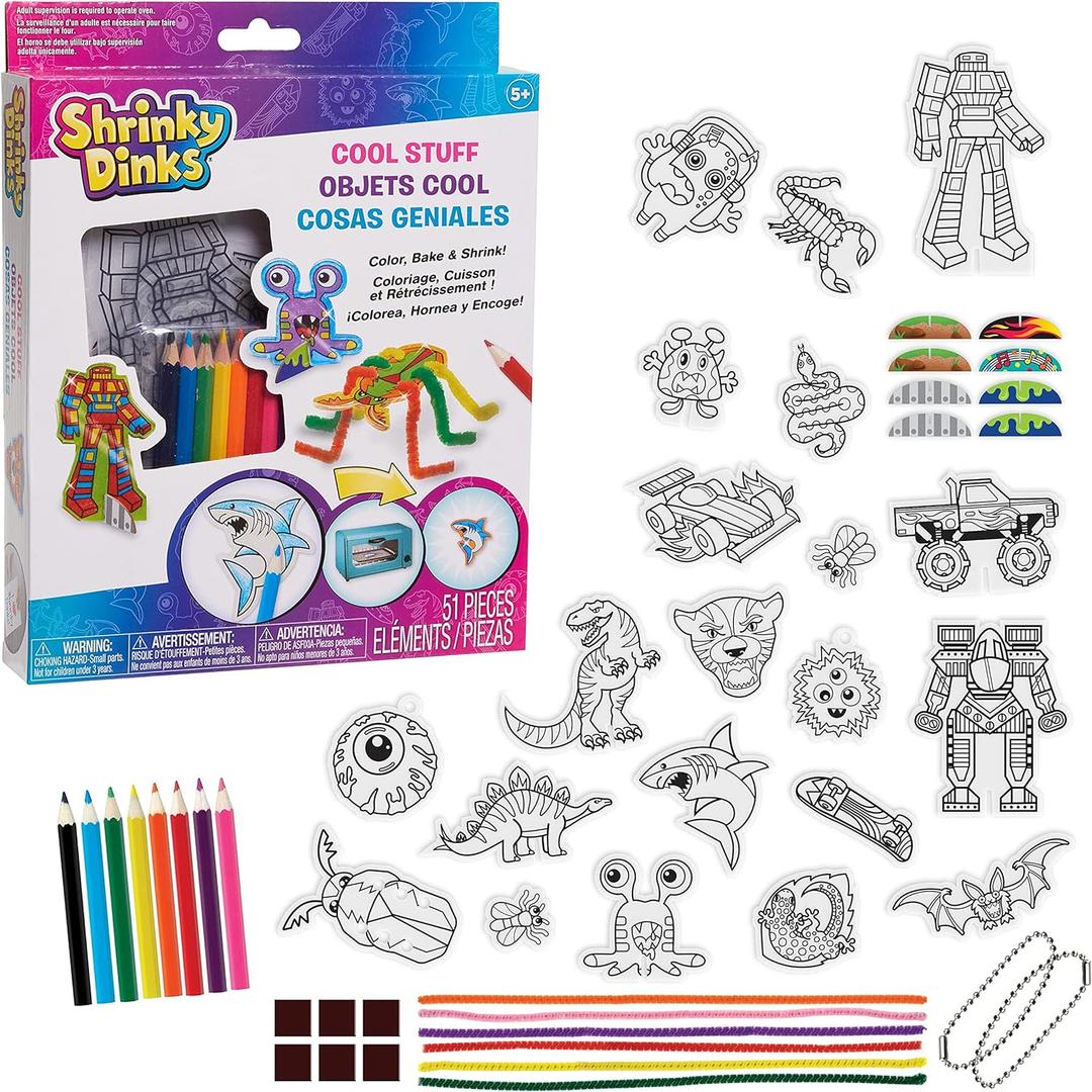 Shrinky Dinks Cool Stuff Activity Set, Kids Art and Craft Activity Set, Kids Toys for Ages 5 Up, Gifts and Presents by Just Play, Medium