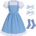Adult Blue Dress for Dorothy Costume Women Dorothy Dress for Role Cosplay Birthday Party Halloween QM052L