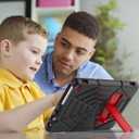 Grifobes (for 13th/11th Generation 2023/2021 Release) Tablet 10/10 Plus, Tablet 10 Kids/Kids Pro, 3-in-1 Heavy Duty Shockproof Rugged Protective Cover with Stand (Black+Red+Red)