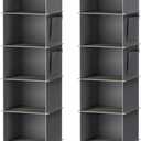 YOUDENOVA Hanging Closet Organizer, 6-Shelf Closet Hanging Storage Shelves, 2 Packs, Grey, 11.8d X 11.8w X 47.2h in