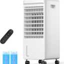 Versatile Evaporative Cooler - 3-Mode Portable AC Unit with Removable 2Gal Tank & Convenient Built-in Carrying Handle, 003